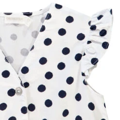 Chemise Manches Courtes Volantées Imprimé Pois Pour Fille -Orchestra HFIPBM BLA 3 X