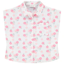 Chemise Manches Courtes Forme Boîte Imprimé Cerises Pour Fille