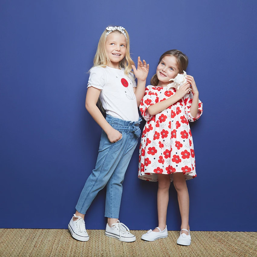 Jean Taille Haute Avec Ceinture Et Fleurs Brodées Pour Fille 6 Jean Taille Haute Avec Ceinture Et Fleurs Brodées Pour Fille – Image 6