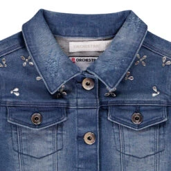 Veste En Jean à Strass Fantaisie Pour Enfant Fille -Orchestra HFIPCL BLC 3 X