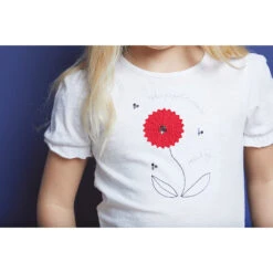 T-shirt Manches Courtes Patch Fleur Brodé Pour Fille -Orchestra HFIPD8 ECR 11 X