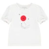 T-shirt Manches Courtes Patch Fleur Brodé Pour Fille