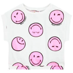 T-shirt Forme Boîte Manches Courtes Imprimé SmileyWorld Pour Fille