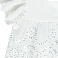 Top Court En Voile De Coton Et Broderie Anglaise Pour Fille -Orchestra HFIPHH BLA 3 X