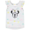 T-shirt Manches Courtes à Volants Print Minnie (Disney) Pour Fille
