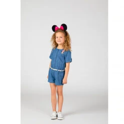 Combishort En Denim Broderies Minnie (Disney) Pour Fille