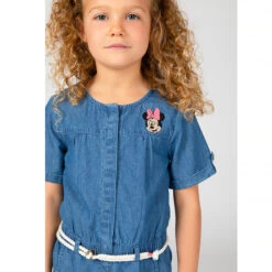 Combishort En Denim Broderies Minnie (Disney) Pour Fille -Orchestra HFIPJ4 BLC 4 X