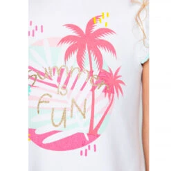 Robe De Plage Manches Courtes Volantées Pour Fille -Orchestra HFIPKN BLA 3 X