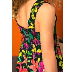 Combinaison Longue à Bretelles Imprimé Fleuri Pour Fille -Orchestra HFIPLX NOI 4 X