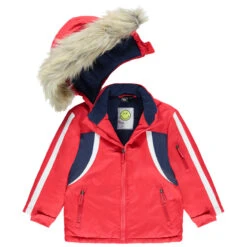 Blouson De Ski Doublé Polaire Avec Fausse Fourrure Amovible