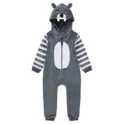 Surpyjama Loup En Polaire Avec Détails En Relief