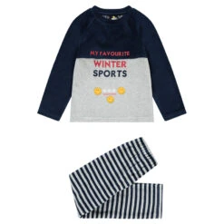 Pyjama En Velours Bicolore Avec Inscriptions Brodées Et Prints SmileyWorld