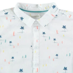 Chemise Manches Courtes Imprimée Palmiers All-over -Orchestra HGAL1X BLA 3 X