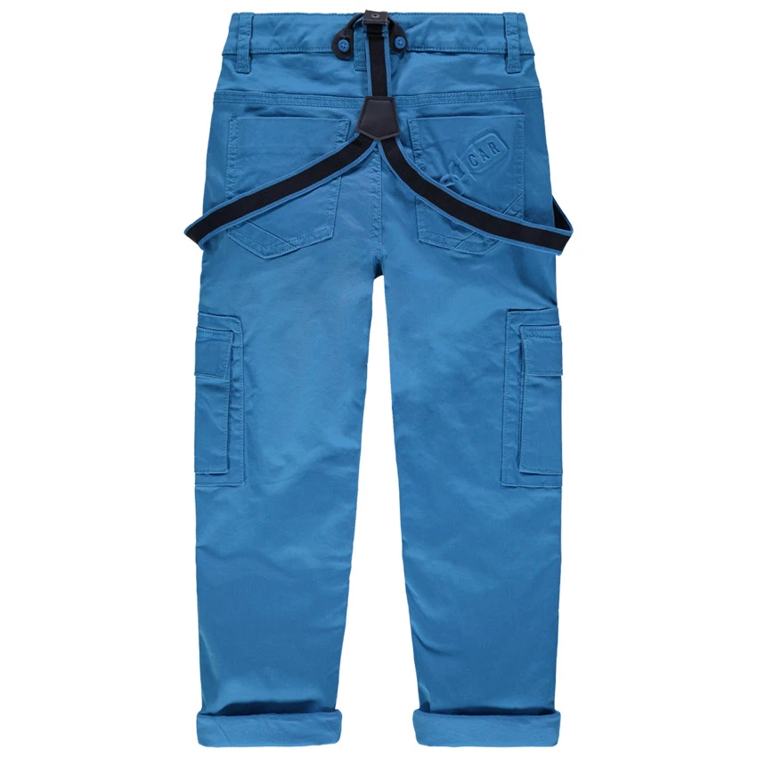 Pantalon Bleu Doublé Jersey à Poches Et Bretelles Amovibles 2 Pantalon Bleu Doublé Jersey à Poches Et Bretelles Amovibles – Image 2