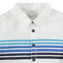 Chemise Manches Longues En Coton à Rayures Et Requin Printé -Orchestra HGAL2T BLA 3 X