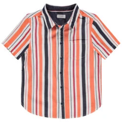 Chemise Manches Courtes à Rayures Verticales Et Poche