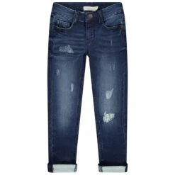 Jean Effet Used Et Crinkle Avec Usures Sur Les Jambes