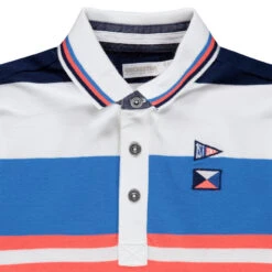Polo Manches Courtes à Rayures Contrastées Et Broderies -Orchestra HGAL74 BLA 3 X
