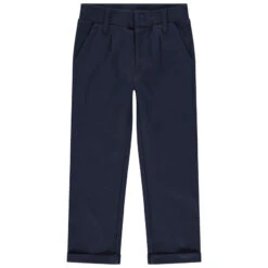 Pantalon Chino Uni Bleu Marine