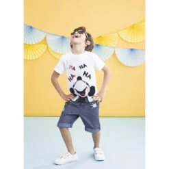 T-shirt Manches Courtes Print Mickey Disney à Sequins Magiques -Orchestra HGAL9M BLA 15 X