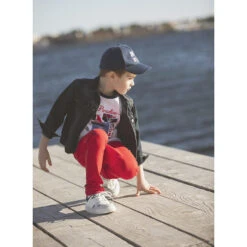 Veste En Jean Délavé Effet Usé à Poches Pour Enfant Garçon