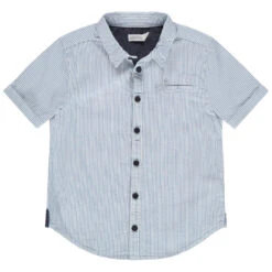 Chemise Manches Courtes à Fines Rayures Verticales