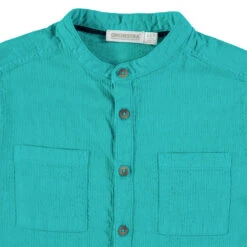 Chemise Manches Courtes En Toile Col Mao Et Poches -Orchestra HGALC9 BLM 3 X