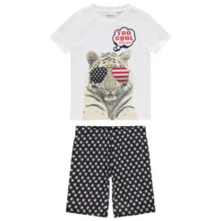 Pyjama En Coton Bio Print Tigre Et étoiles