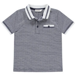 Polo Manches Courtes à Rayures Et Points En Jacquard