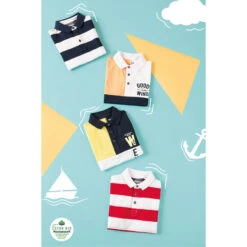 Polo Manches Courtes Rayé En Coton Pour Garçon -Orchestra HGALF8 BLF 11 X