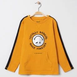 T-shirt Manches Longues à Bandes Contrastées Print SmileyWorld