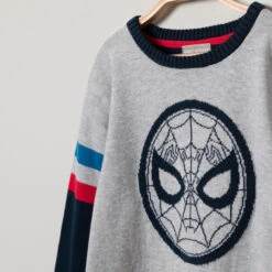 Pull En Tricot Tricolore Spiderman En Jacquard -Orchestra HGALQD GRM 3 X
