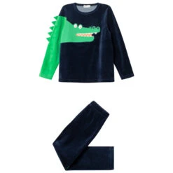 Pyjama En Velours Motif Crocodile Pour Enfant Garçon