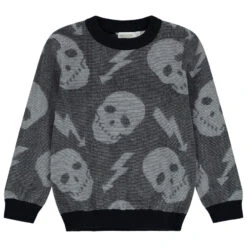 Pull En Tricot à Têtes De Mort En Jacquard