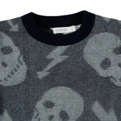 Pull En Tricot à Têtes De Mort En Jacquard -Orchestra HGALR0 BLF 3 X