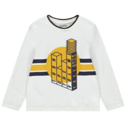 T-shirt Manches Longues En Coton à Message Printé