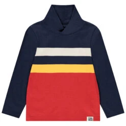 T-shirt Manches Longues à Bandes Contrastées Pour Enfant Garçon