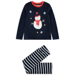 Pyjama En Velours Esprit Noël Et Pantalon à Rayures