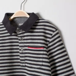 Polo Manches Longues à Rayures All-over Et Poche -Orchestra HGALSU GRM 3 X