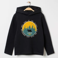 T-shirt Manches Longues à Capuche Print Esprit Forêt