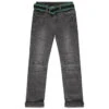 Jean Gris Effet Used Et Crinkle Avec Ceinture Amovible Esprit Militaire