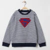 Sweat En Molleton Rayéà Motif Superman En Bouclette
