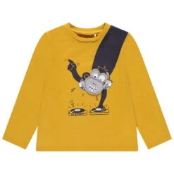 T-shirt Manches Longues Print Singe Ludique