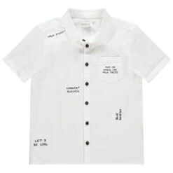 Chemise Manches Courtes à Textes Printés