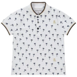 Polo Manches Courtes Imprimé Palmiers All-over