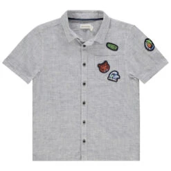 Chemise Manches Courtes En Coton Et Lin Pour Enfant Garçon