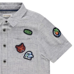 Chemise Manches Courtes En Coton Et Lin Pour Enfant Garçon -Orchestra HGAM0U BLA 3 X