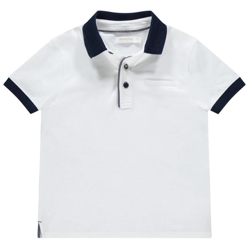 Polo Manches Courtes Uni à Détails En Chambray 1 Polo Manches Courtes Uni à Détails En Chambray