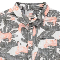 Chemise Manches Courtes à Imprimé Végétal Et Tigres -Orchestra HGAM2H BLA 3 X