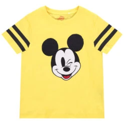 T-shirt Manches Courtes En Print Mickey Disney Et Sequins Magiques